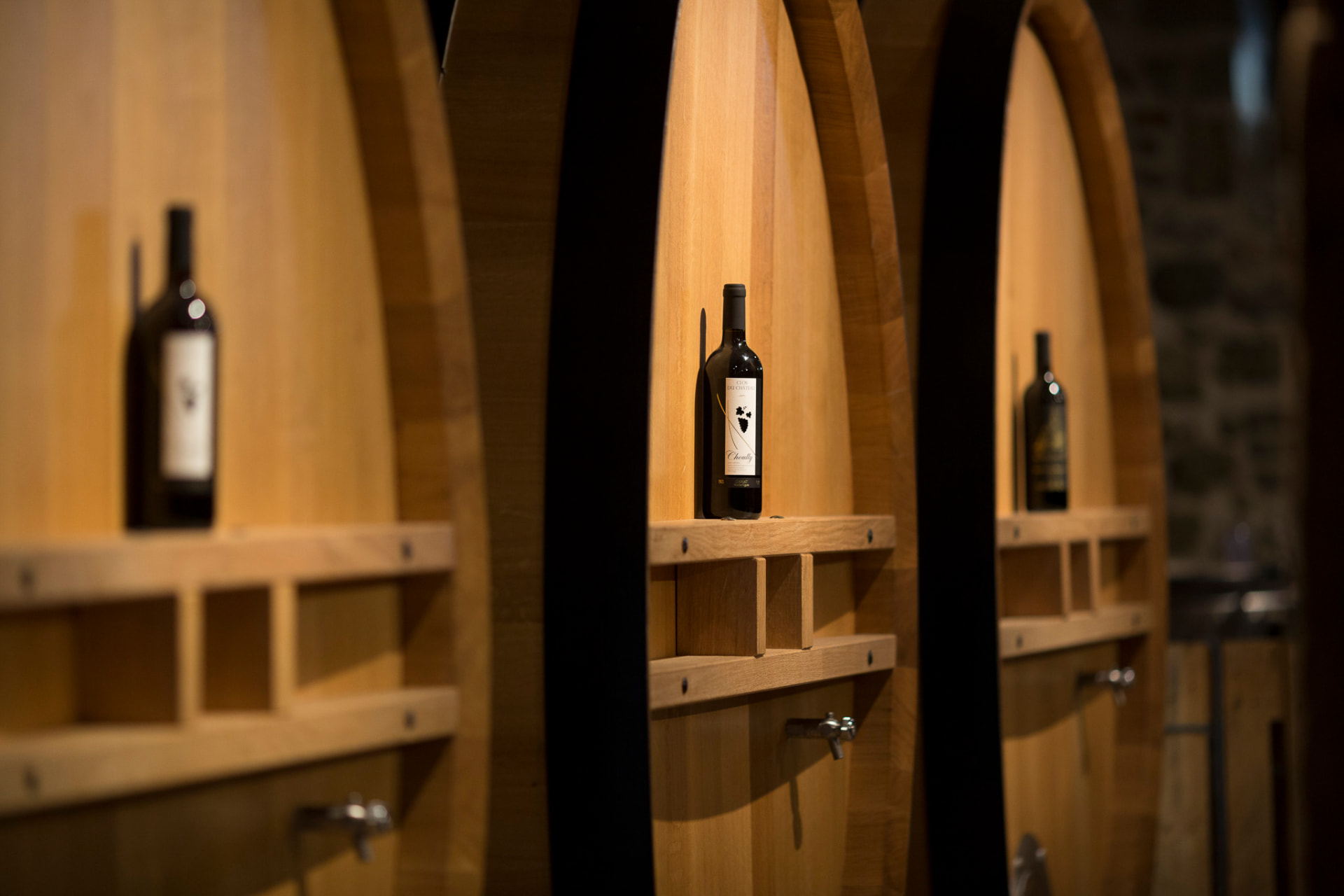 Collection de bouteilles de vin bio